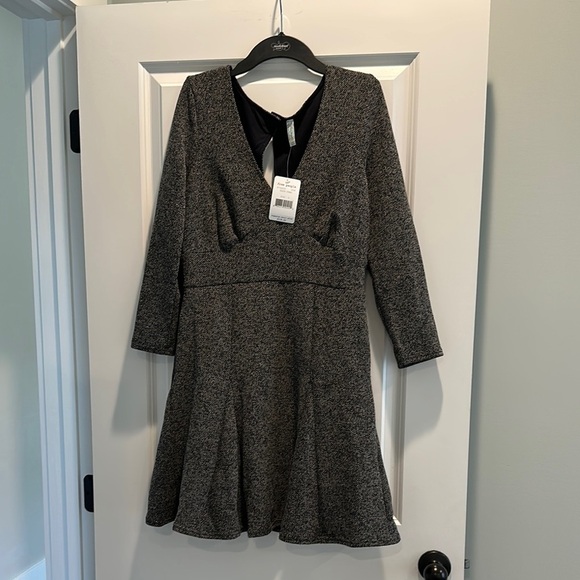 Free People Black and Gray Textured Dress - Picture 1 of 5